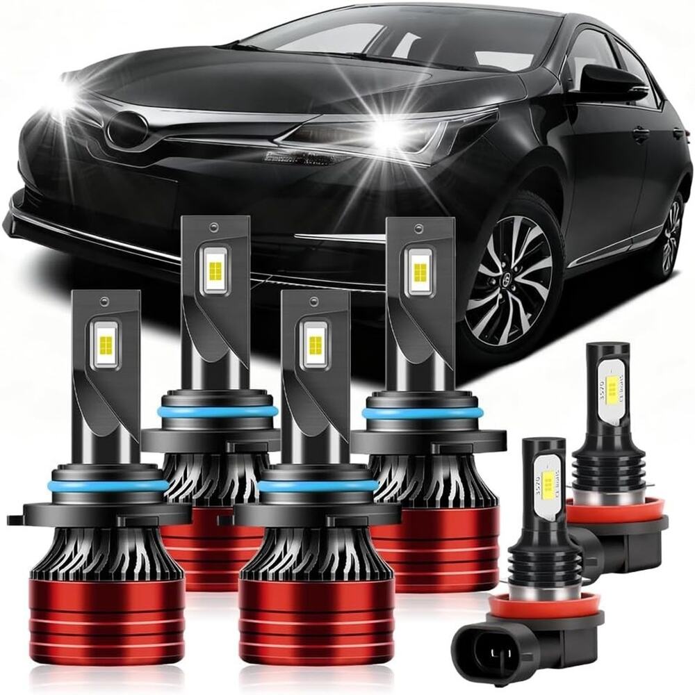 For Toyota Corolla 2005 2006 2007 2008 6x LED Headlight + Fog Light Bulbs Kit